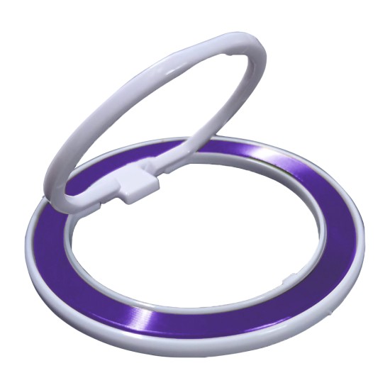 Suporte de Anel para Todos Os Smartphones Rotação de 360° Roxo/Branco